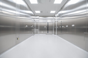 Stainless steel door and walls, clean room
