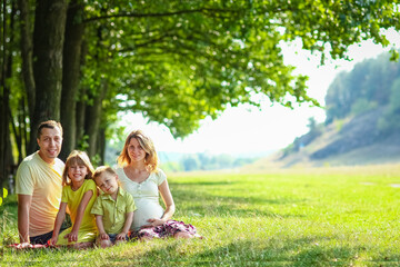 Fototapeta premium Happy family in nature
