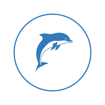 Jumping sea dolphin fish icon | Circle version icon |