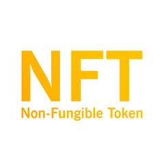 NFT line and glyph icon, token and blockchain, non fungible token