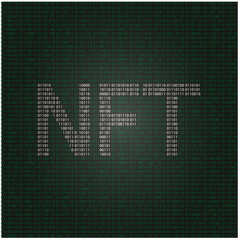 NFT line and glyph icon, token and blockchain, non fungible token
