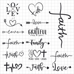 arrow set vector. Faith sign.