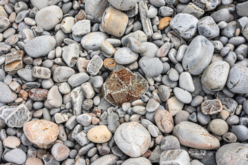 Natural rock texture of a colorful rock formations in silence beach (playa del Silencio) in Asturias, north of Spain.