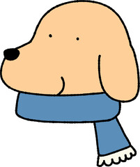 Winter dog wearing a scarf