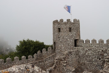 castle in the foggy sky