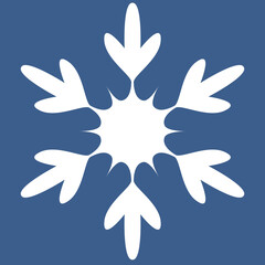 Snowflake vector illustration, symbol icon symmetrical mandala snowflake for design