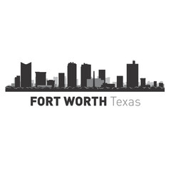 Fort Worth city skyline silhouette vector 