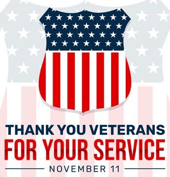 Thank you veterans for your service, for remembering veterans on November 11. Veterans Day Wallpaper with stars and patriotic flag colors