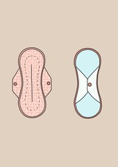 Background with woman&rsquo;s menstrual pads 