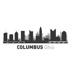 Columbus Ohio city skyline vector graphics