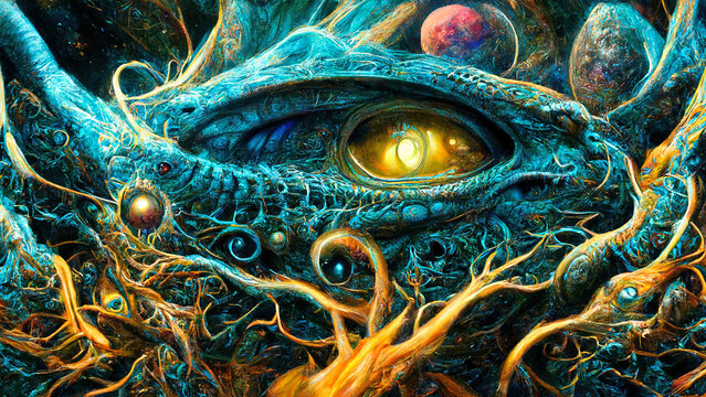 Lizard People Conspiracy Theory. Portrait. AI Created A Digital Art Illustration