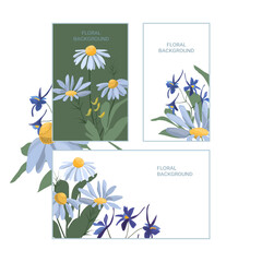 Floral artistic backgrounds for greeting and invitation cards, templates, layouts and more.