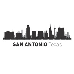 San Antonio Texas city skyline vector graphics