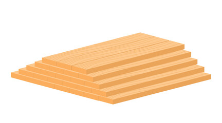 Stack of boards icon. Wooden inventory for floor construction, thermal insulation, cold weather protection. Graphic element for website. Construction material concept. Cartoon flat vector illustration