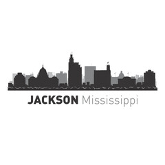 Jackson Mississippi city skyline vector graphics