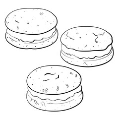 whoopie pie outline set