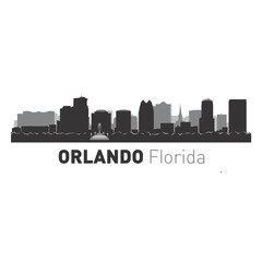 Orlando Florida city skyline vector graphics