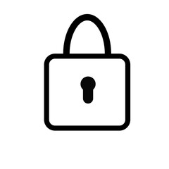 Lock icon isolated on white background