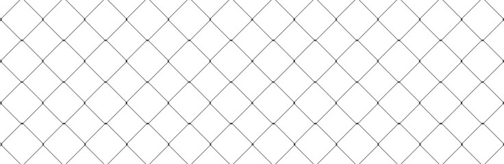 Fototapeta premium Net texture pattern on white background. Net texture pattern for backdrop and wallpaper. Realistic net pattern with black squares. Geometric background, vector illustration