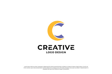 Fototapeta premium Letter C logo design template. Creative initial letters C logo design symbol.