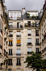 
view of buildings and houses in a Parisian neighborhood