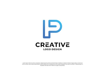 Letter P logo design inspiration. Initial letters P logo symbol mark. Creative letter P logo vector.