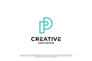 Letter P logo design inspiration. Initial letters P logo symbol mark. Creative letter P logo vector.