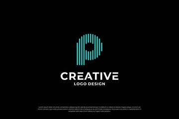 Letter P logo design inspiration. Initial letters P logo symbol mark. Creative letter P logo vector.