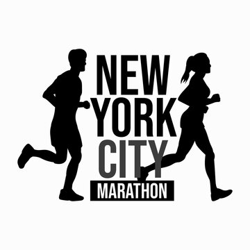 New York City Marathon Vector Illustration