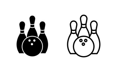 Bowling icon vector for web and mobile app. bowling ball and pin sign and symbol.