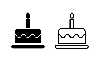 Cake icon vector for web and mobile app. Cake sign and symbol. Birthday cake icon