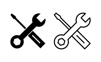 Repair tools icon vector for web and mobile app. tool sign and symbol. setting icon. Wrench and screwdriver. Service