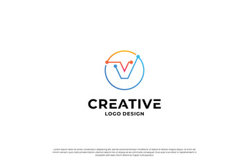 Letter v logo design template. Initial letters v. Creative v symbol.