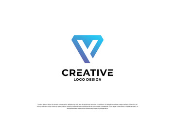 Letter v logo design template. Initial letters v. Creative v symbol.