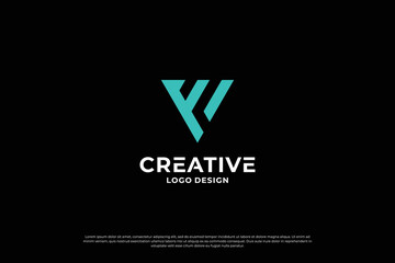 Letter v logo design template. Initial letters v. Creative v symbol.