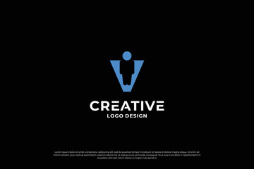Letter v logo design template. Initial letters v. Creative v symbol.