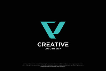 Letter v logo design template. Initial letters v. Creative v symbol.