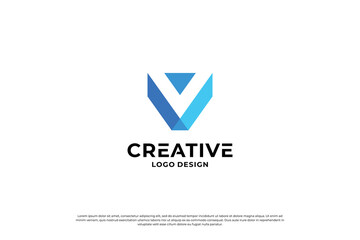 Letter v logo design template. Initial letters v. Creative v symbol.