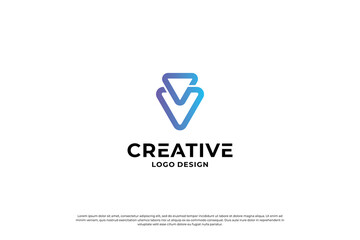Letter v logo design template. Initial letters v. Creative v symbol.