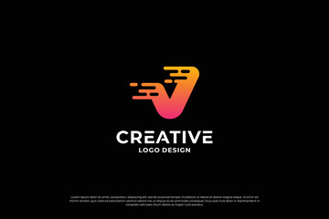 Letter v logo design template. Initial letters v. Creative v symbol.