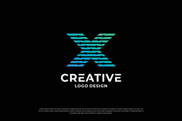 Letter x logo design template. Initial letters X. Creative X symbol.