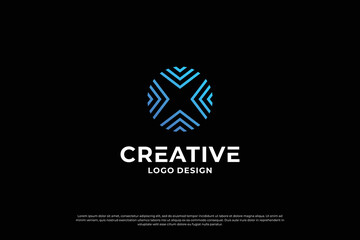 Letter x logo design template. Initial letters X. Creative X symbol.