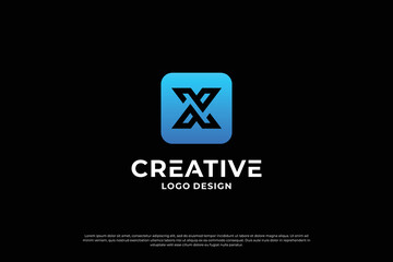 Letter x logo design template. Initial letters X. Creative X symbol.