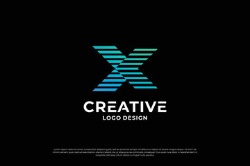 Letter x logo design template. Initial letters X. Creative X symbol.