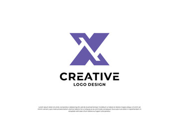 Letter x logo design template. Initial letters X. Creative X symbol.