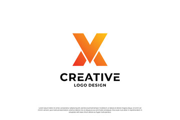 Letter x logo design template. Initial letters X. Creative X symbol.
