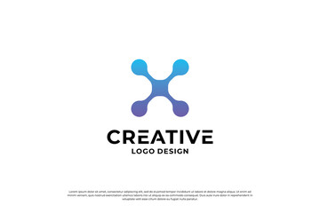 Fototapeta na wymiar Letter x logo design template. Initial letters X. Creative X symbol.