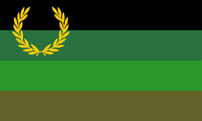 Military uniform fetish flag pride vector illustration. Kink attraction soldier look wear. LGBTQ+ community. 