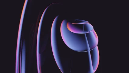 Fototapeten Abstract light emitter glass with iridescent holographic neon vibrant gradient wave texture 3d render. Design element for banner, background, wallpaper, header, poster or cover. © Cláu3Dia