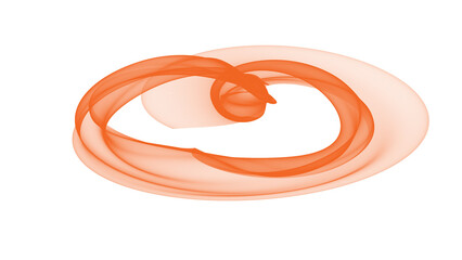 Isolated semi-transparent orange flowing ribbon